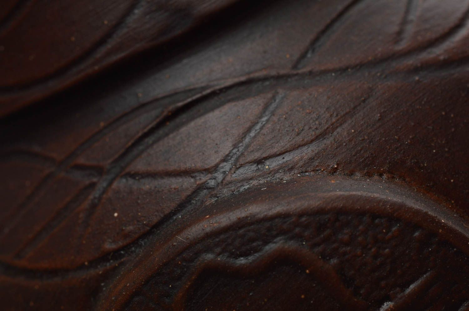 Petite cruche en céramique brun foncé joli original faite main 10 cl cadeau photo 5