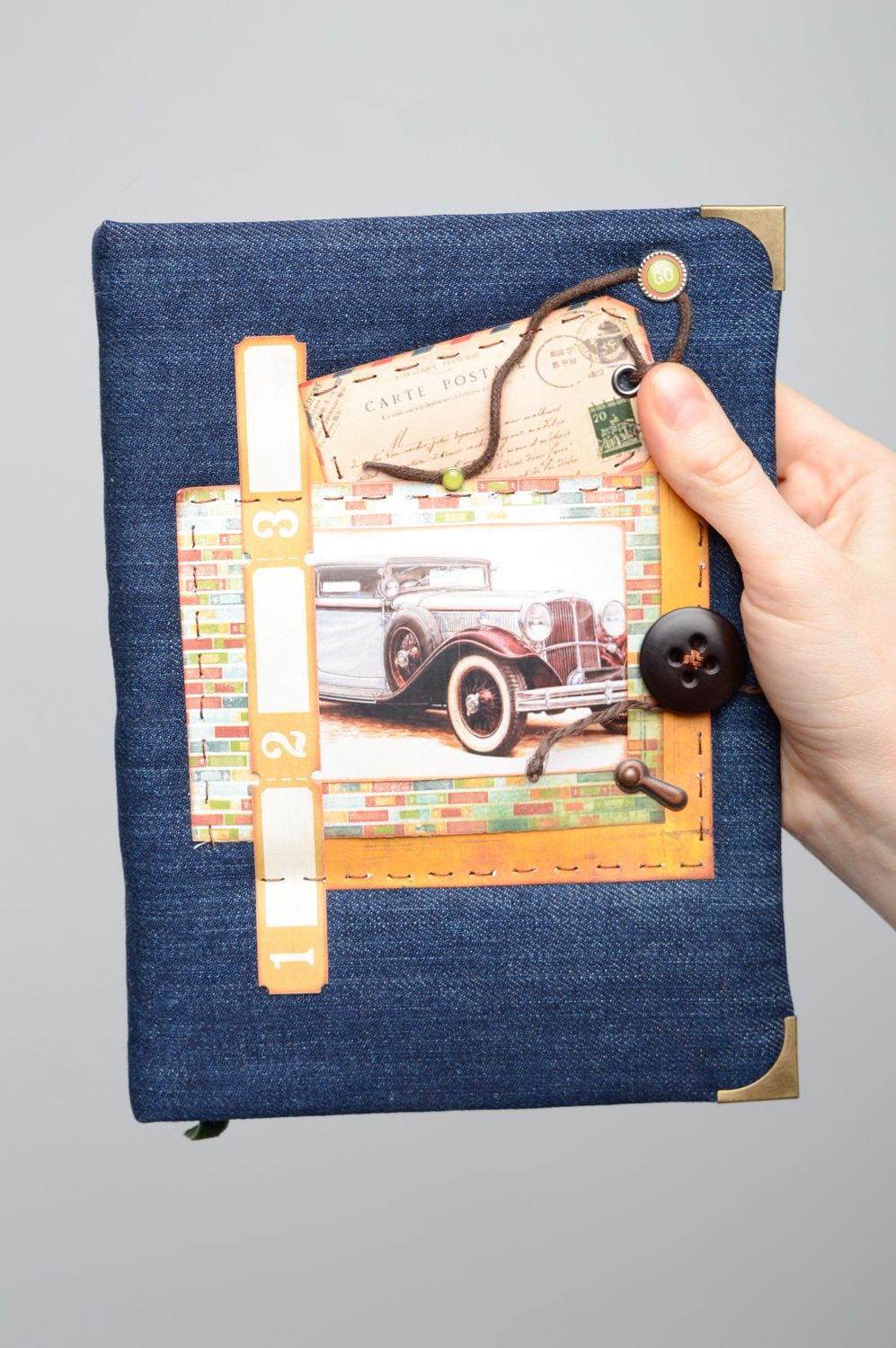 Unusual notebook with soft denim cover photo 3