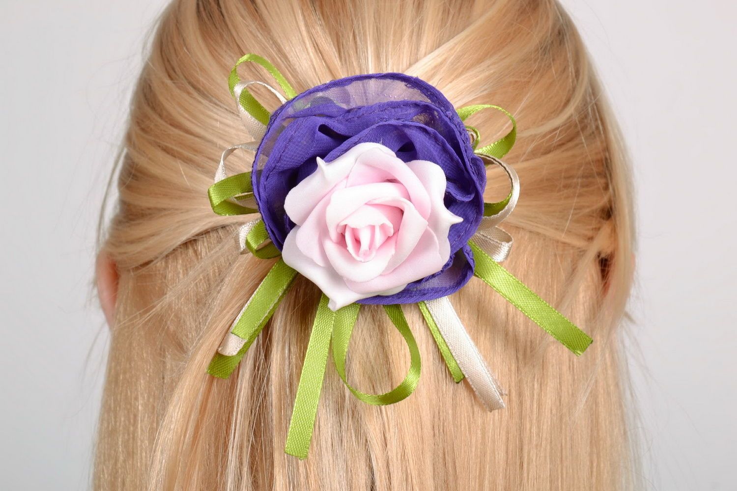 Broche-barrette à cheveux Fleur faite main photo 4