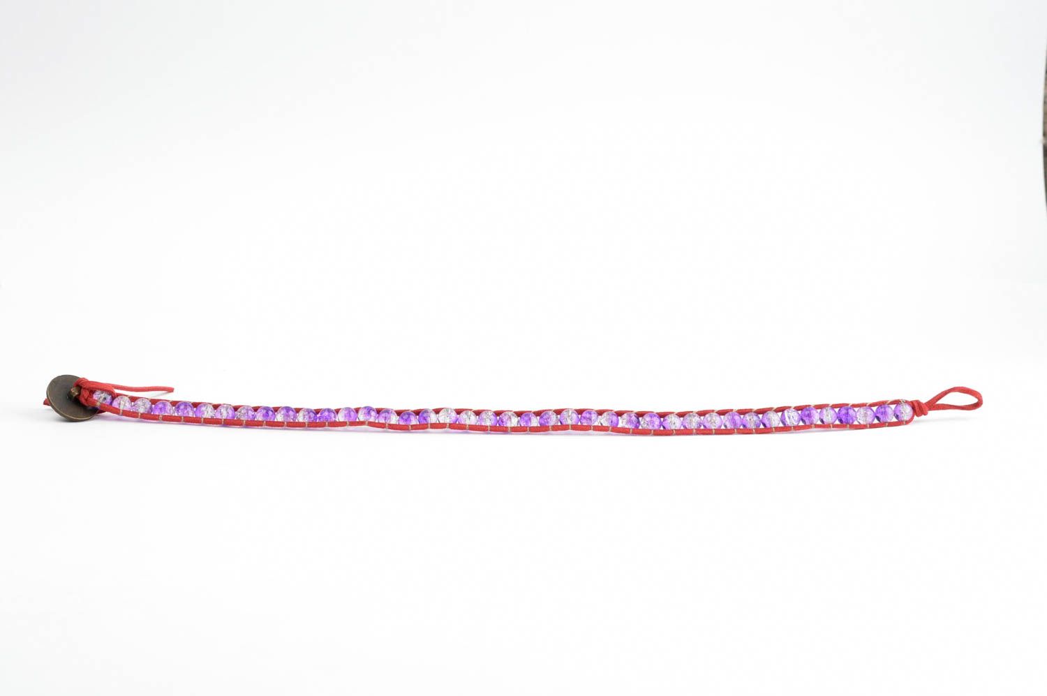 Pulsera de cuentas lilas hecha a mano regalo original accesorio para mujer foto 2