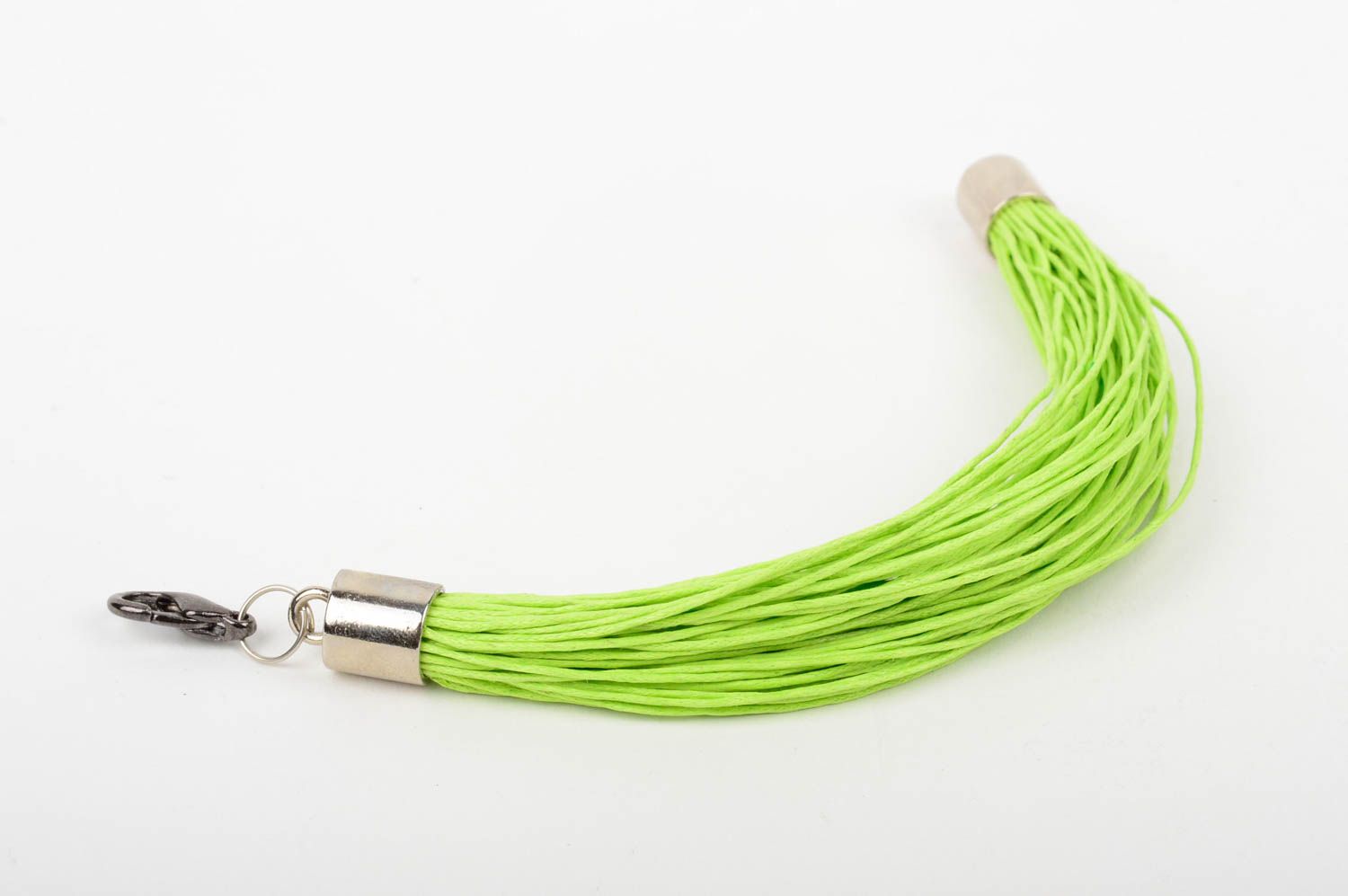 Bracelet fantaisie Bijou fait main fils vert fluo Accessoire pour femme photo 5