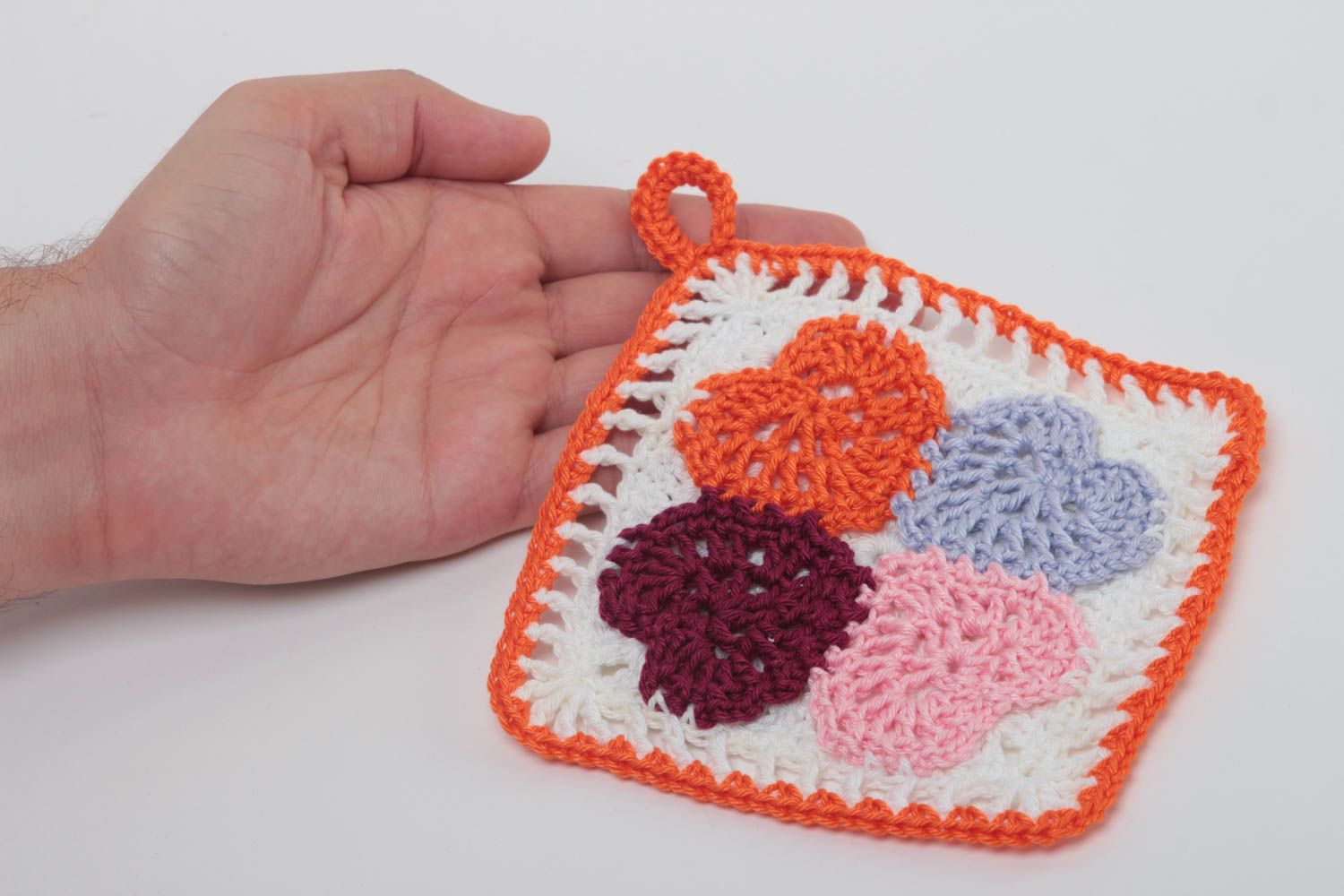 Manique cuisine faite main Accessoire cuisine tricotée au crochet Cadeau femme photo 5