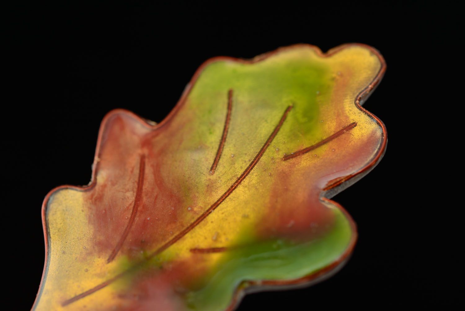 Polymer clay brooch Leaf photo 3