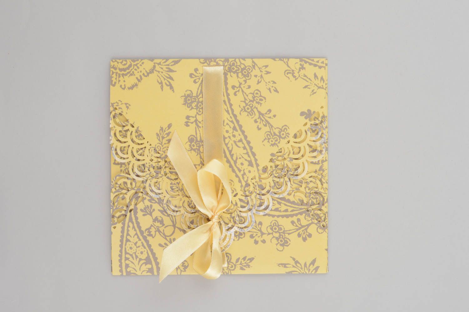Sobre para CD artesanal amarillo decoración de regalo embalaje decorativo foto 5