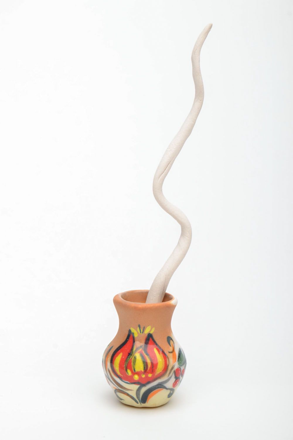 Pique pour pot de fleur en céramique peinte accessoire pour jardin et maison photo 2