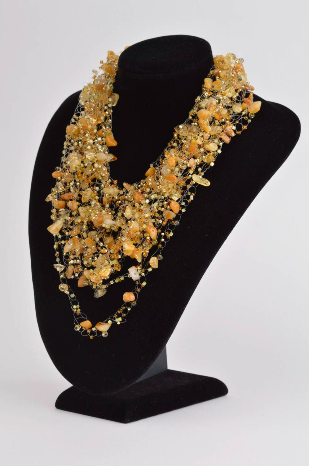 Designer necklace handmade citrine jewelry unusual accessory present for her photo 1
