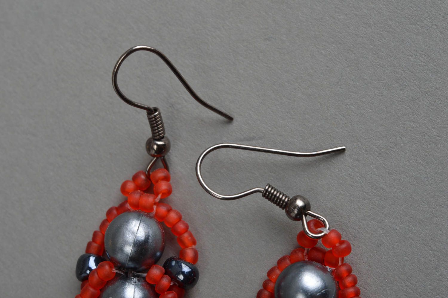 Boucles d'oreilles en perles d'imitation et perles de rocaille faites main bijou photo 4