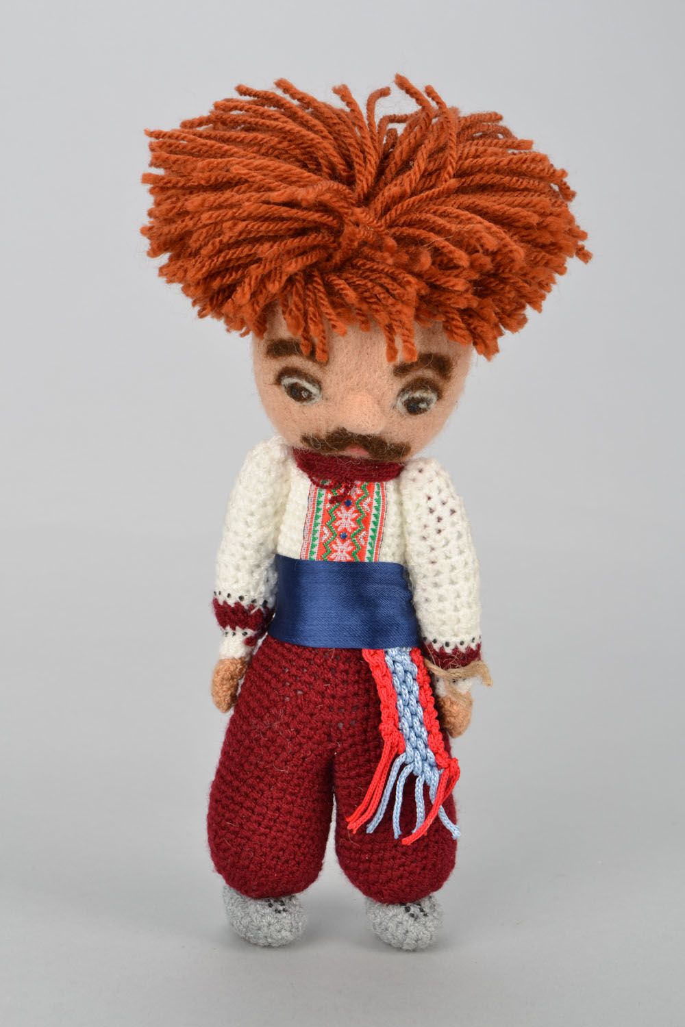 Felted handmade doll Kozak photo 1