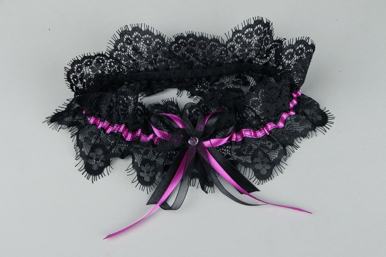 Black lace garter for  bride photo 1