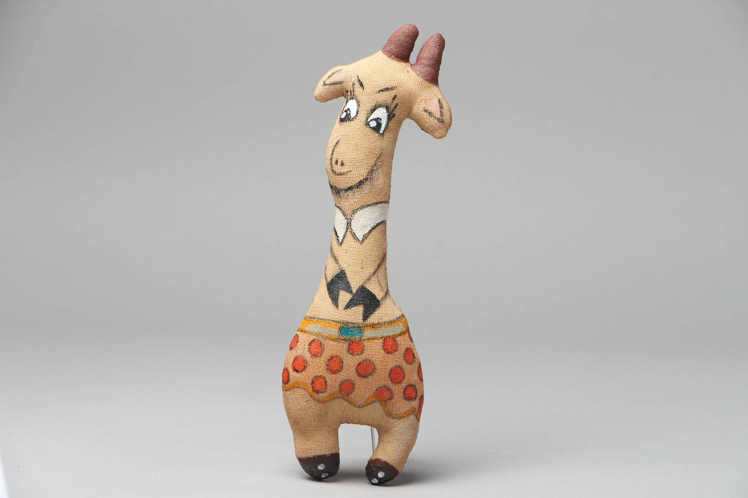 Interesting designer toy made of coarse calico Goat photo 1