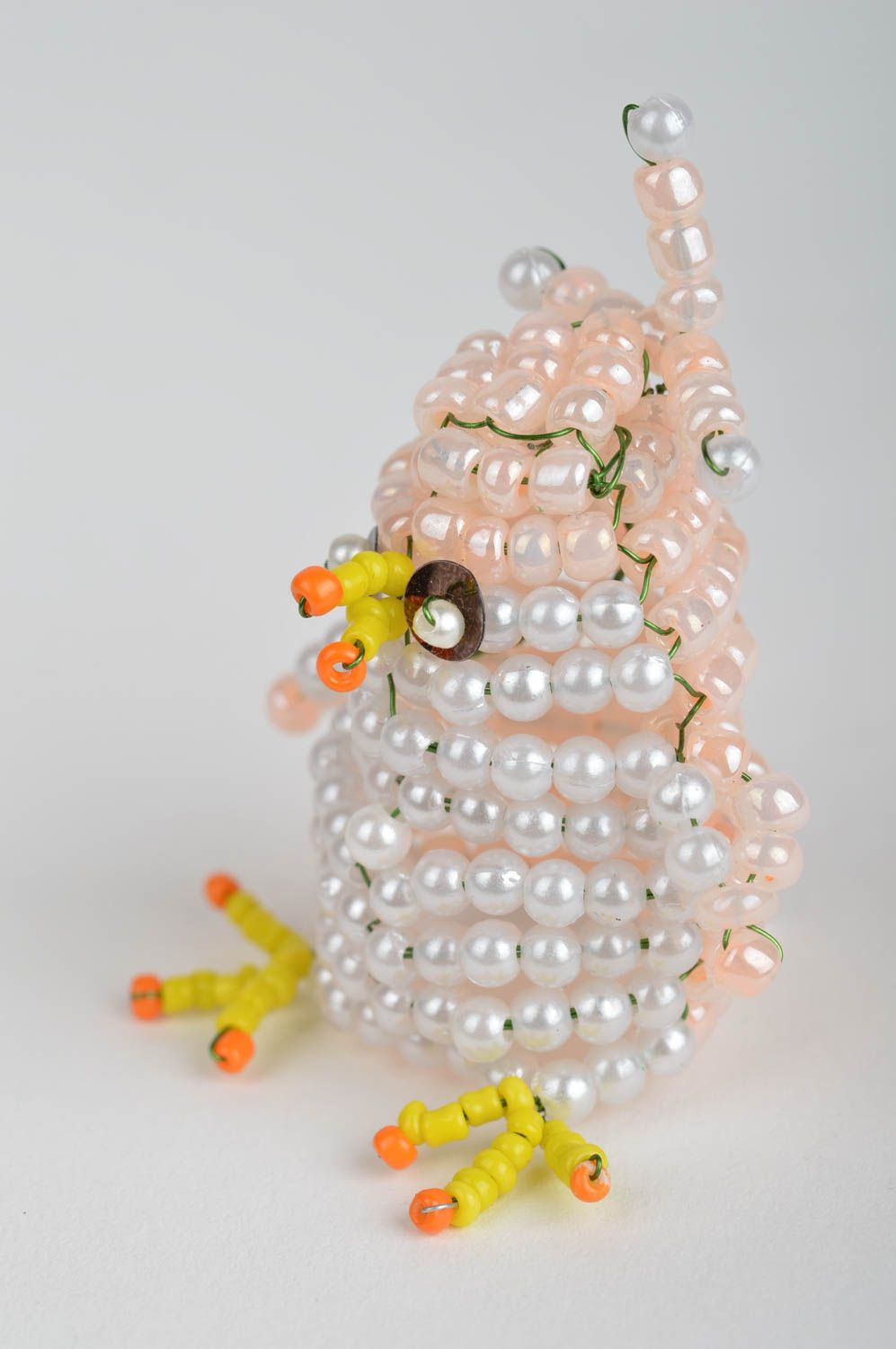 Handmade cute designer beautiful small finger toy penguin made of beads photo 3