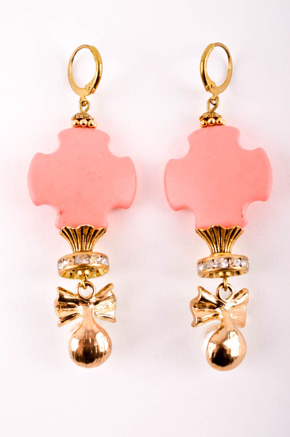 Handmade Modeschmuck Ohrhänger Ohrringe für Damen schöne Ohrringe mit Korallen foto 4