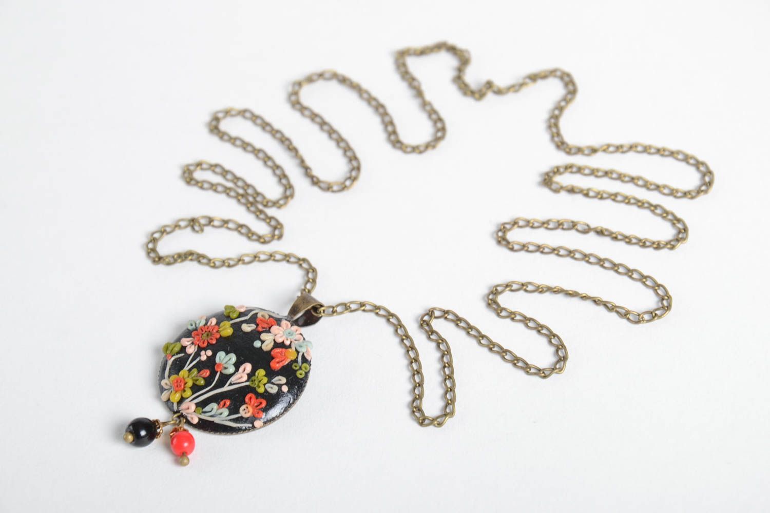 Stylish handmade plastic flower pendant costume jewelry designs gifts for her photo 3