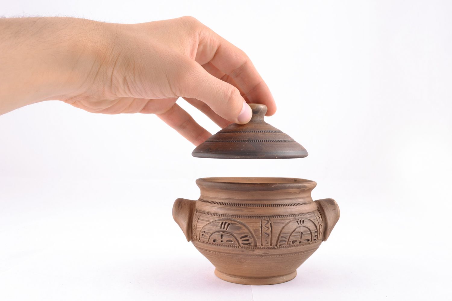 Ceramic pot for baking kilned with milk 200 ml photo 4