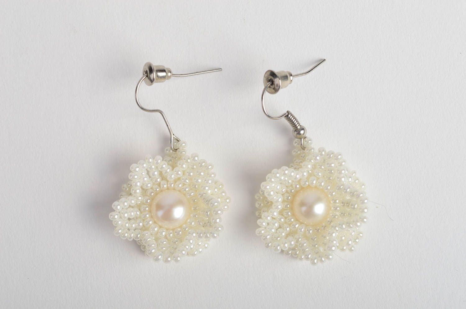 Wedding handmade earrings designer bijouterie seed beaded jewelry accessory photo 2