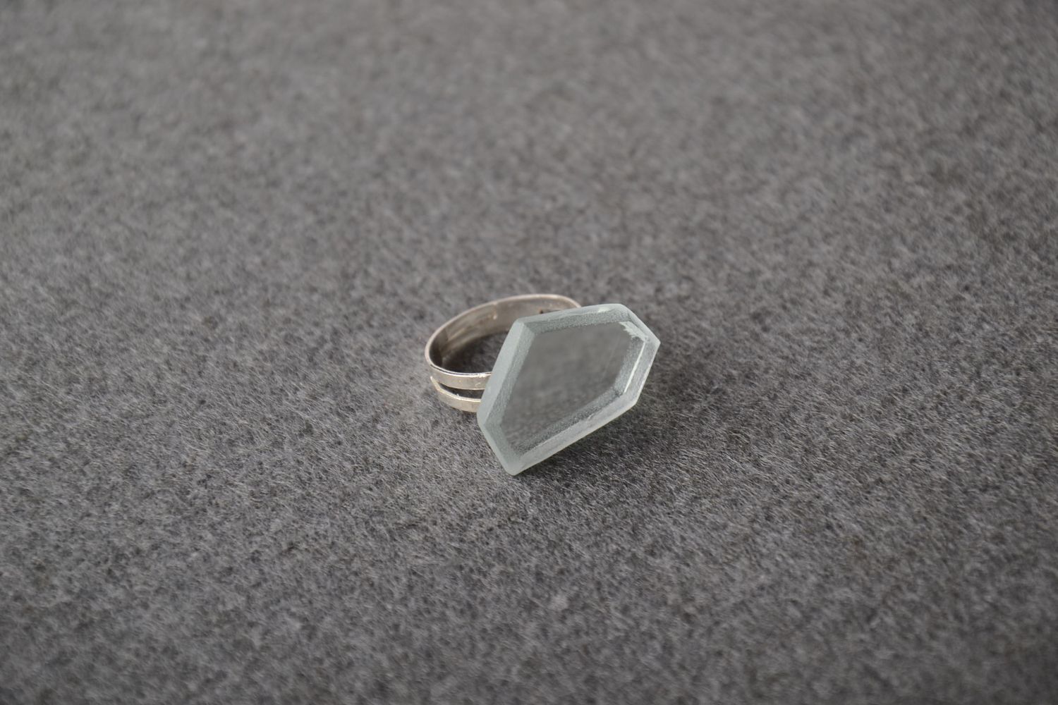 Handmade glass ring unusual glass jewelry designer ring glassware ring photo 1