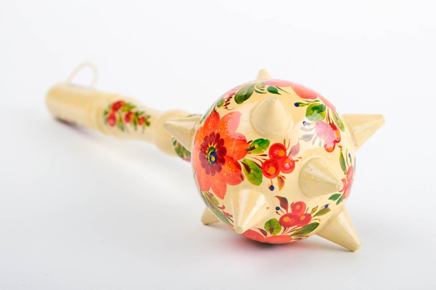 Handmade decorative mace stylish wooden souvenir unusual ethnic weapon photo 3
