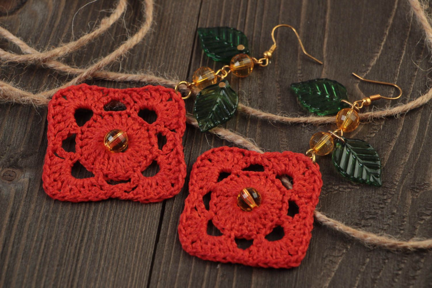 Schmuck Ohrringe handmade Juwelier Modeschmuck in Rot Geschenk für Frauen schön foto 1