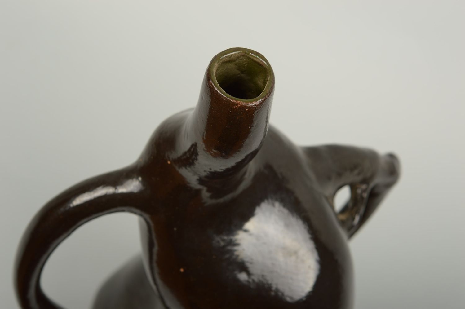Глиняная бутылка посуда ручной работы керамическая бутылка оригинальная фото 1