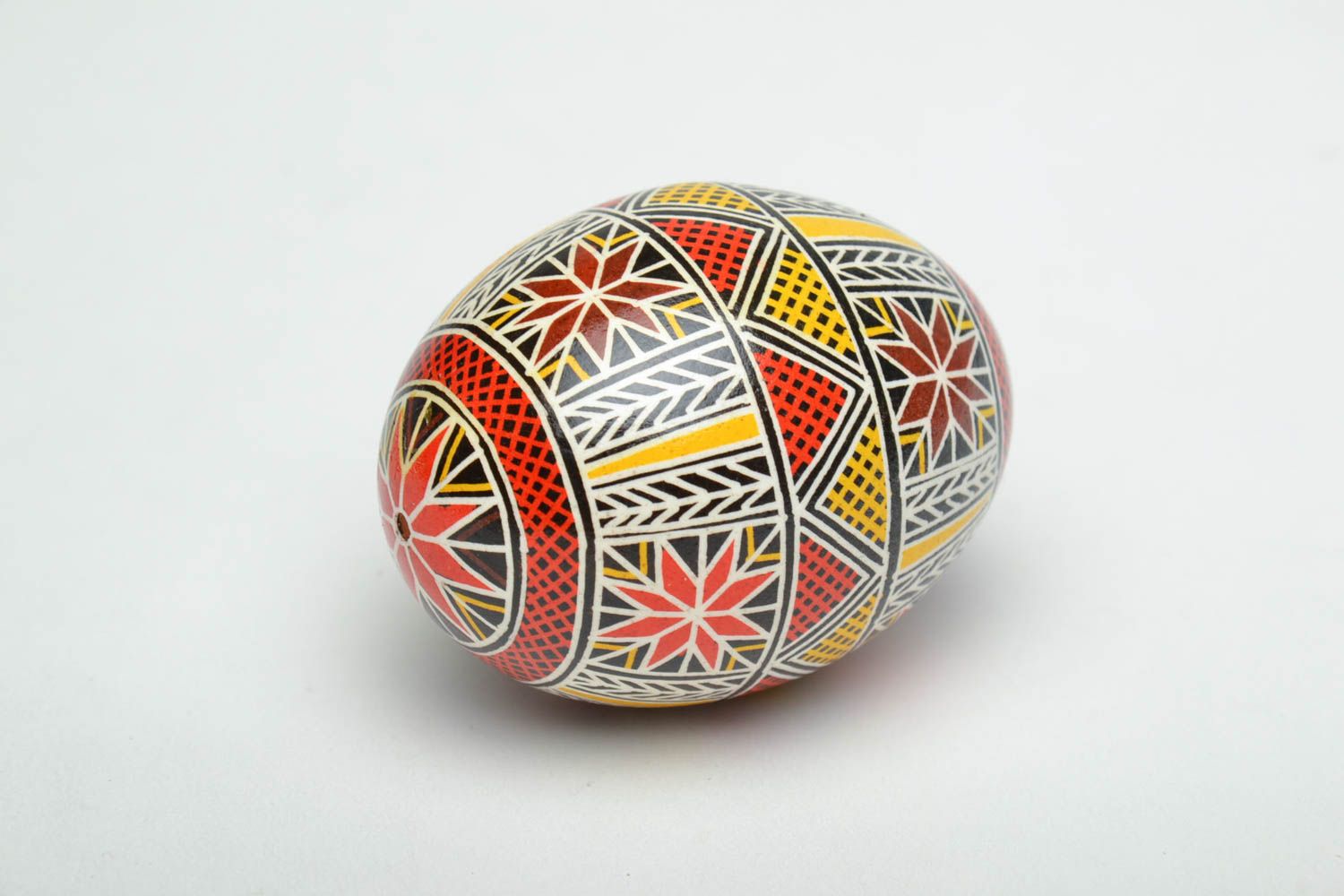 Decorative handmade Easter egg with ethnic painting photo 3