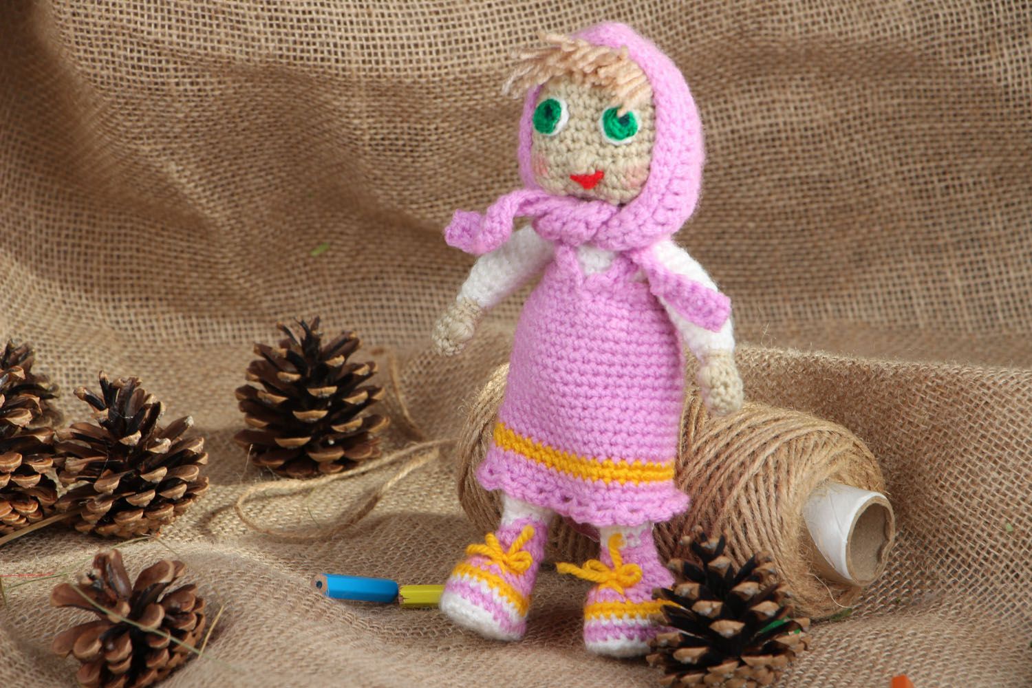 Handmade crochet doll photo 5