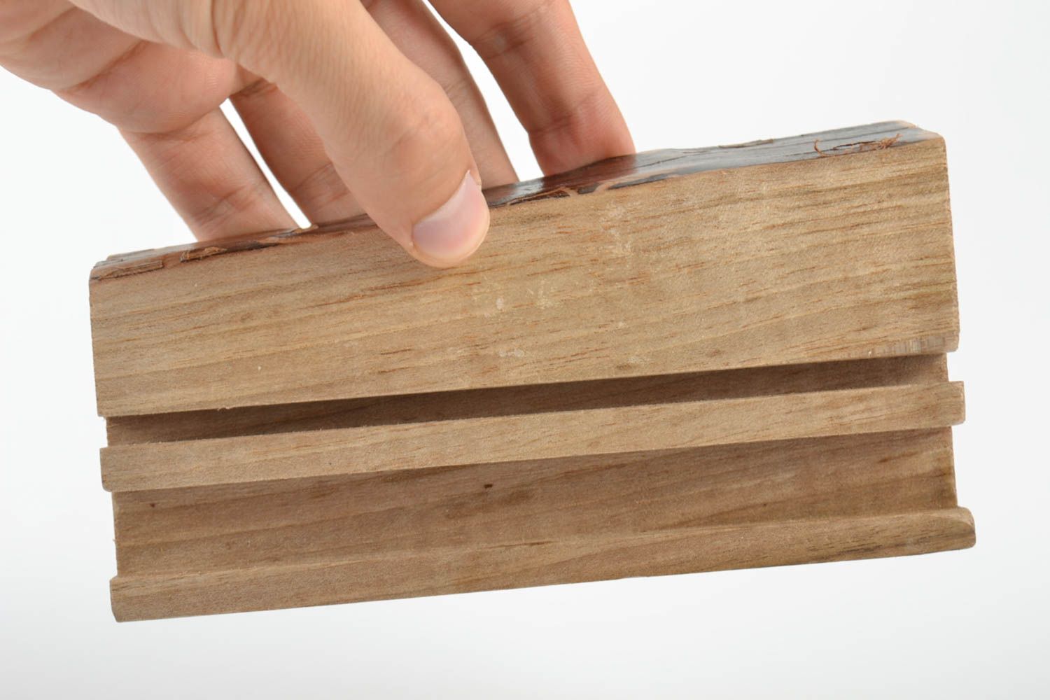 Sujetador para tablet de madera artesanal ecológico bonito original accesorio foto 5