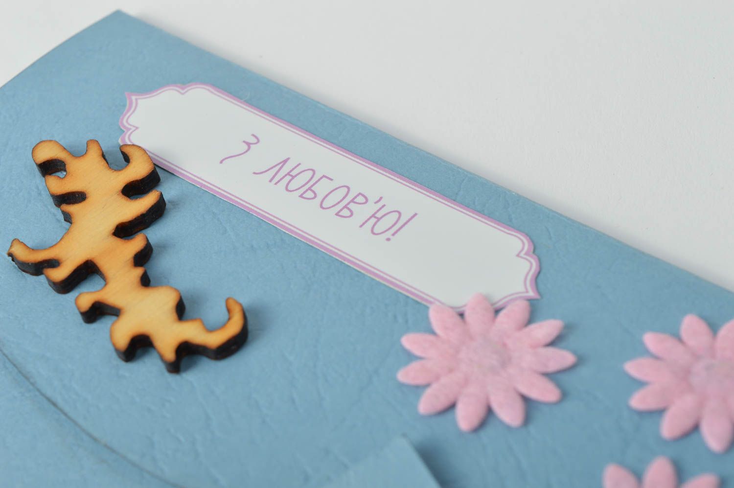 Enveloppe fait main bleue Enveloppe design avec amour Idée cadeau insolite photo 4