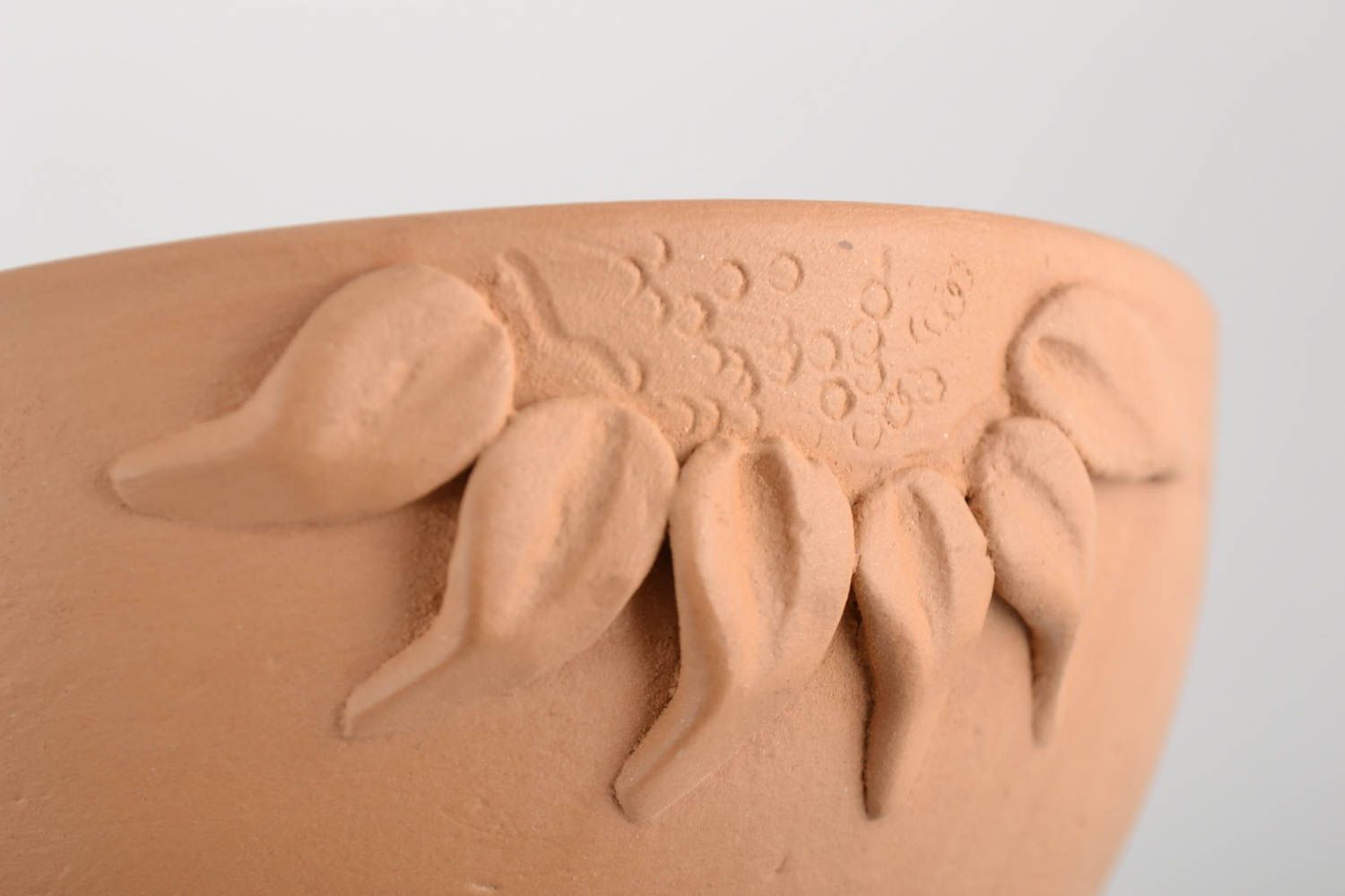 Handgemachte schöne originelle tiefe Schale aus Ton Schüssel Keramik 400 ml foto 5