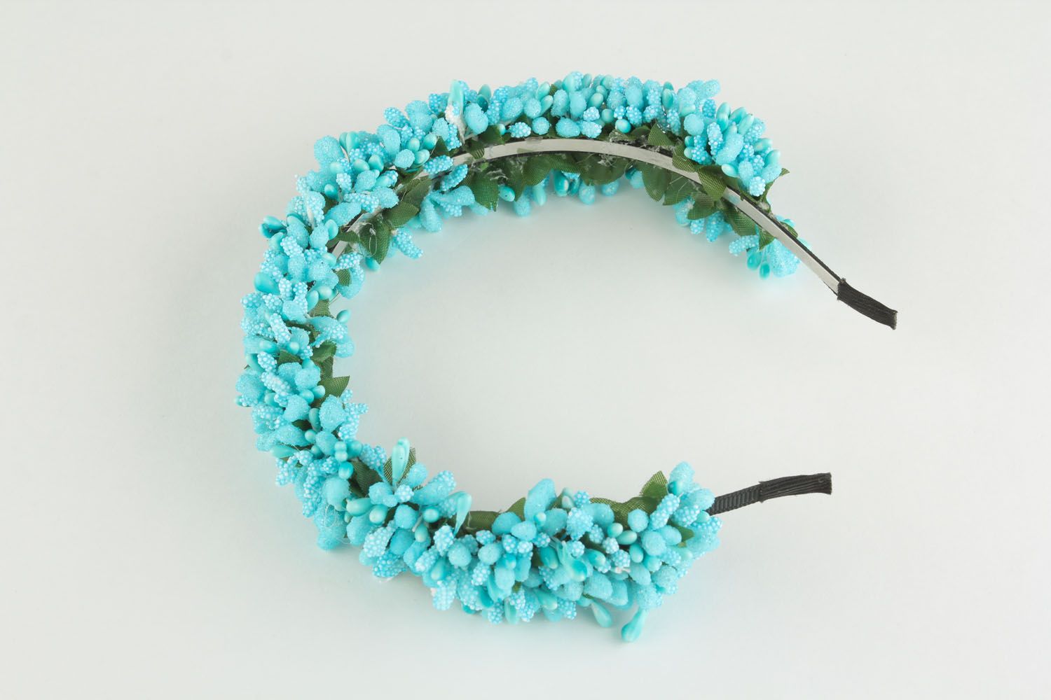 Blue floral headband photo 3