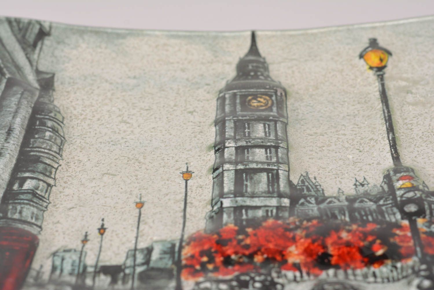 Stylish handmade wall plate glass art wall hanging decorative use only photo 4