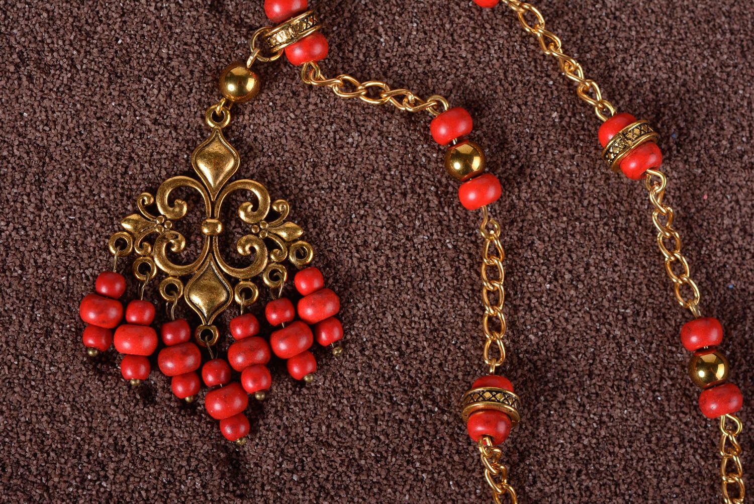 Handmade designer beaded pendant female elegant pendant stylish jewelry photo 2