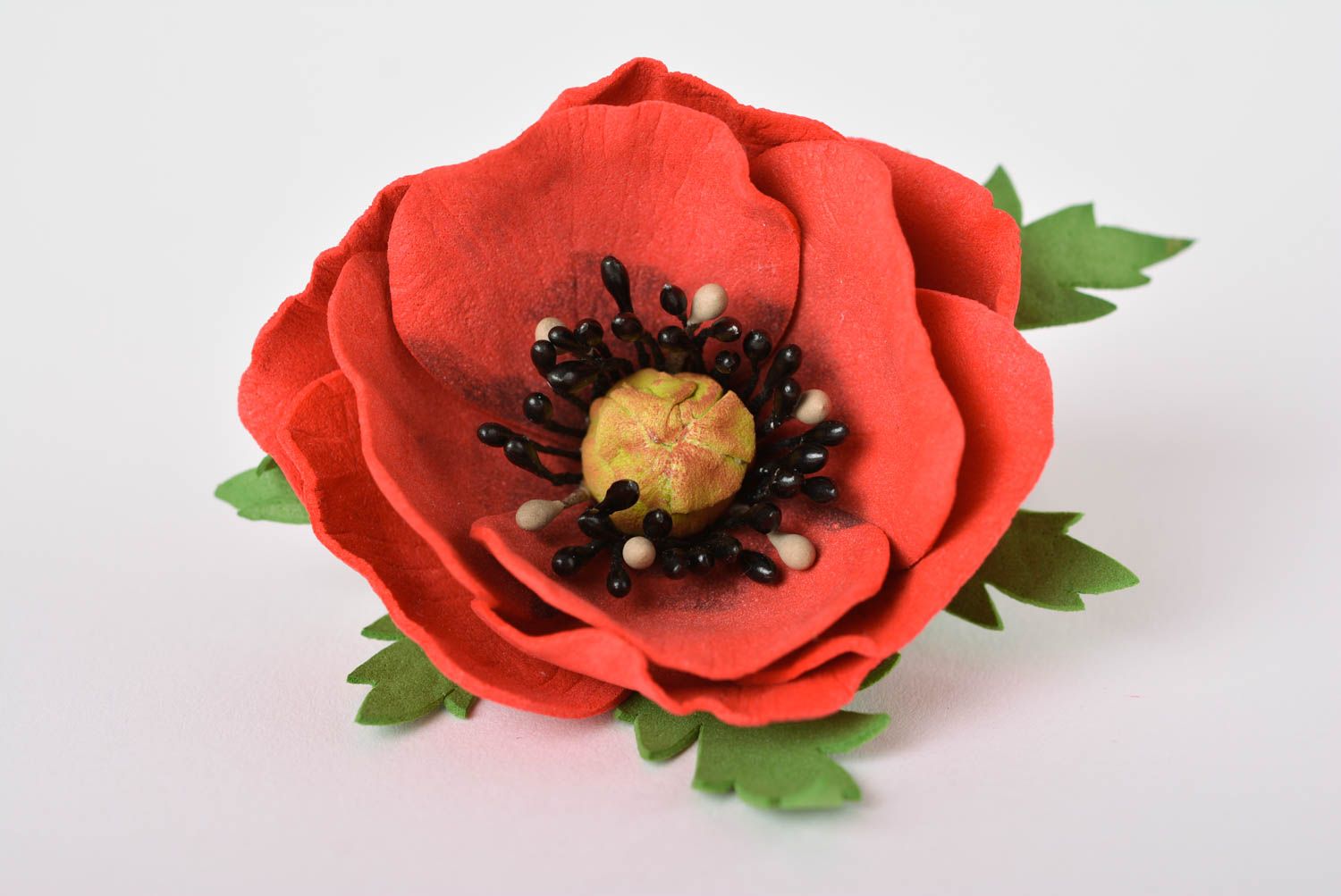 Handmade flower scrunchy delicate flower barrette hair jewelry for women photo 4