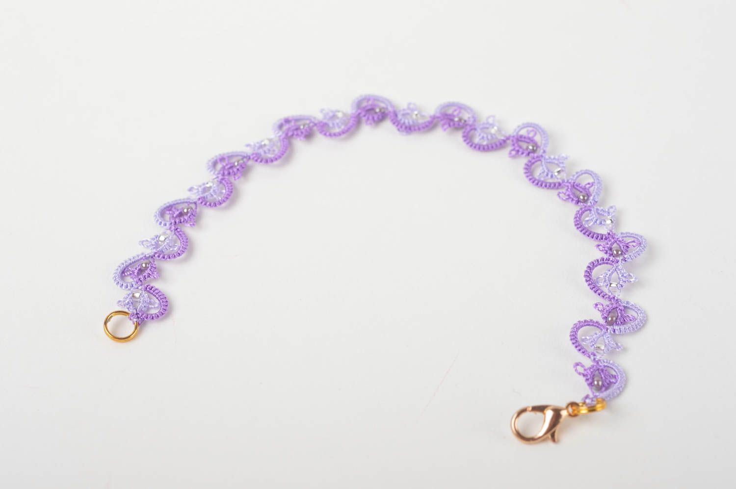 Handmade Spitze Armband in Violett Designer Schmuck Accessoire für Frauen foto 2