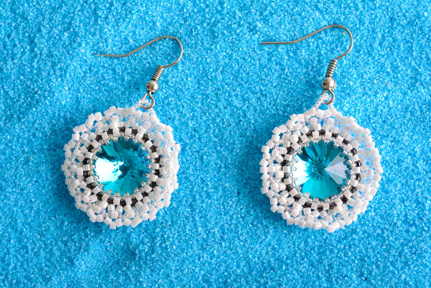 Handmade elegant beaded earrings designer stylish earrings cute accessory photo 1