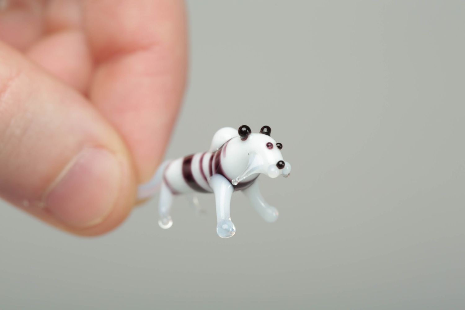 Figurine miniature en verre lampwork Tigre de l'Amour photo 4