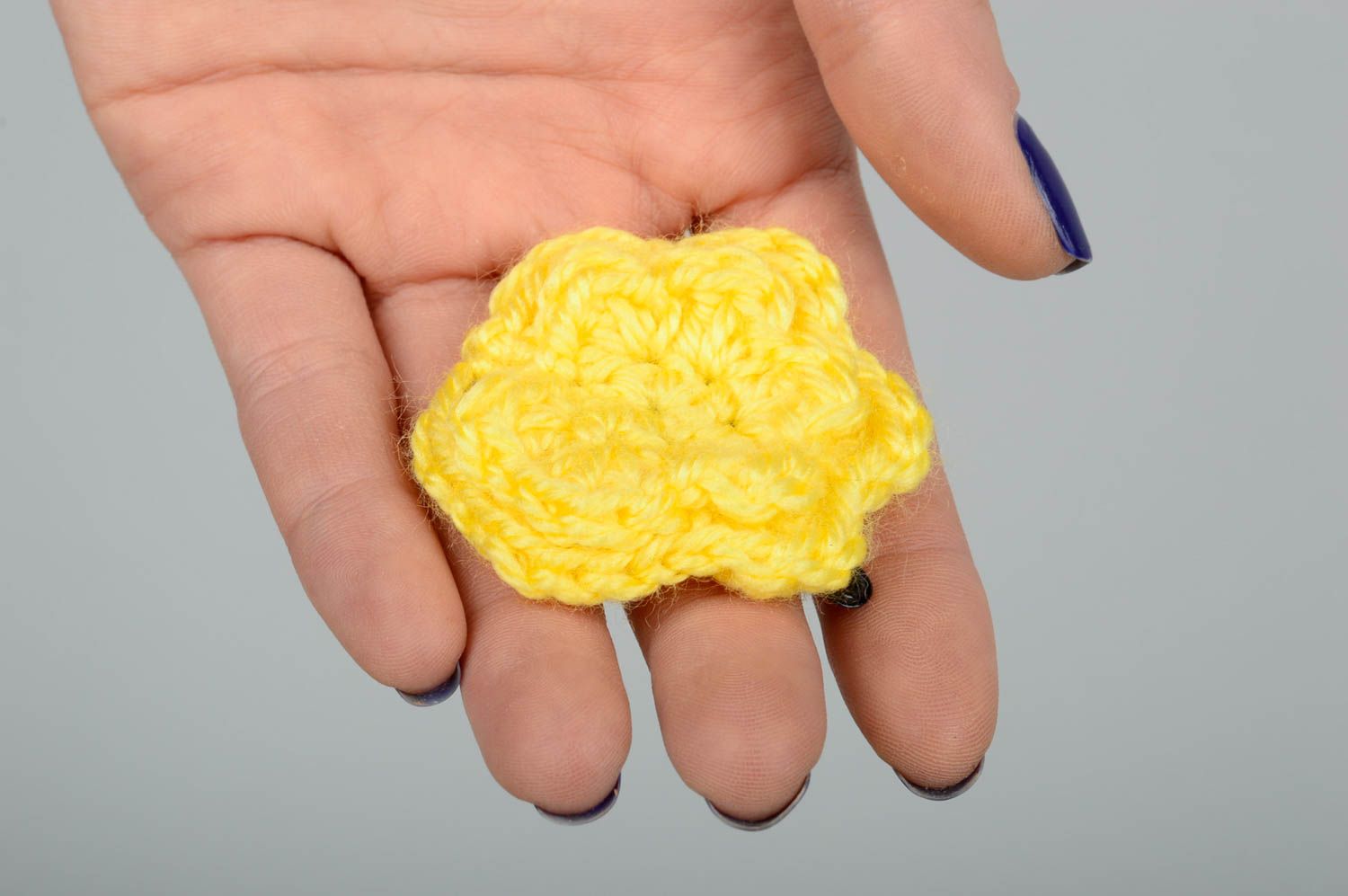 Handmade Haarschmuck für Mädchen Haarklemme Blume Häkel Accessoire gelb foto 2