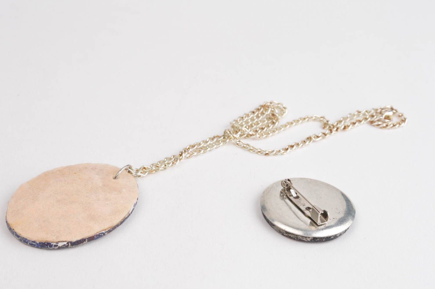 Handmade jewelry set plastic pendant necklace plastic brooch jewelry gift ideas photo 3