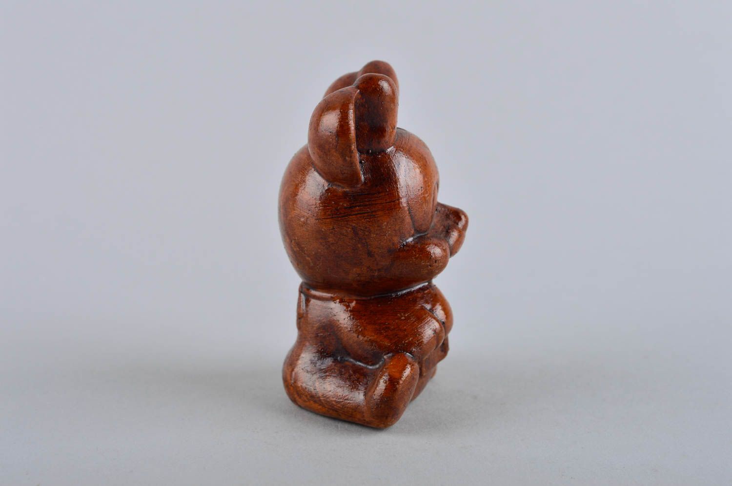 Statuetta topo in argilla fatta a mano figurina decorativa in ceramica 
 foto 3