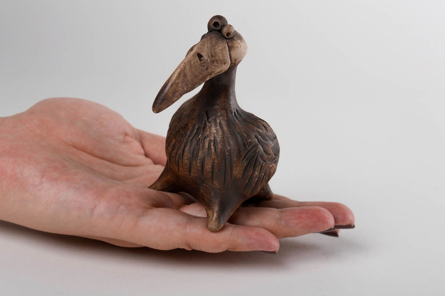 Handmade ceramic animal whistle decorative pottery handmade clay statuettes photo 5