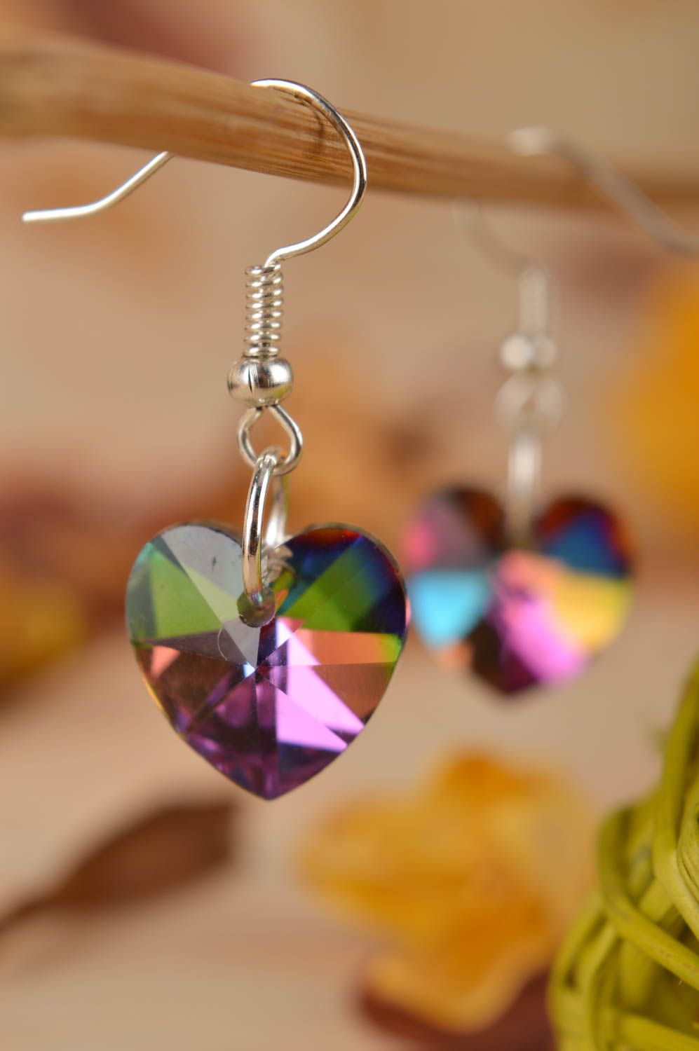 Crystal earrings handmade jewelry earrings with charms designer jewelry photo 2