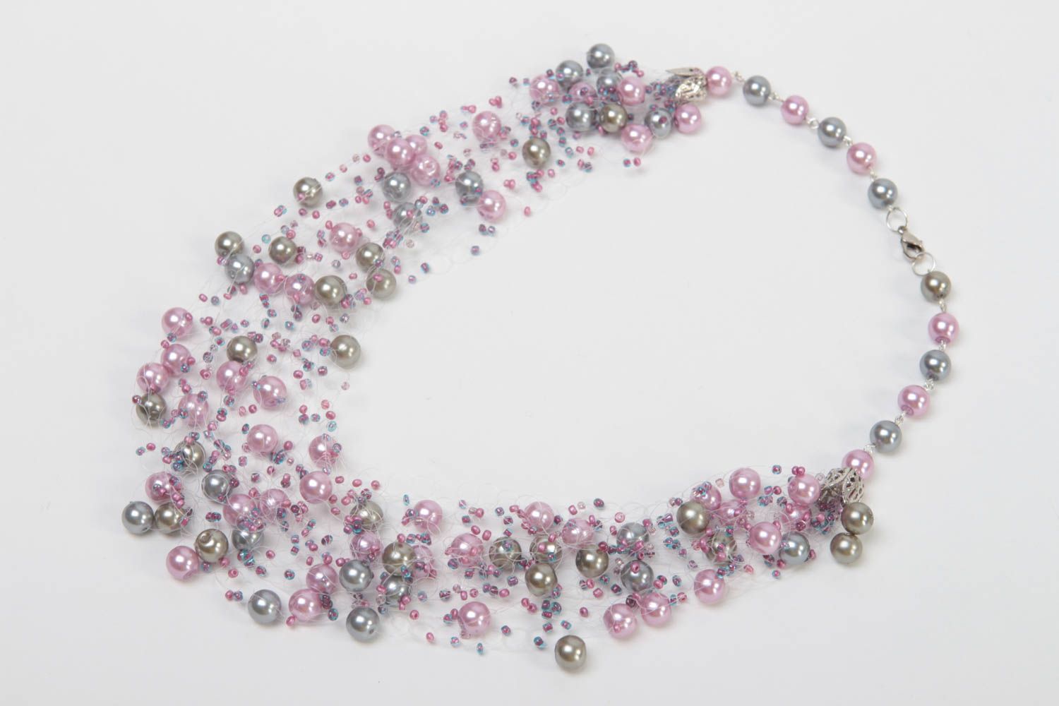 Collier perles rocaille fait main Bijou fantaisie Accessoire femme original beau photo 3