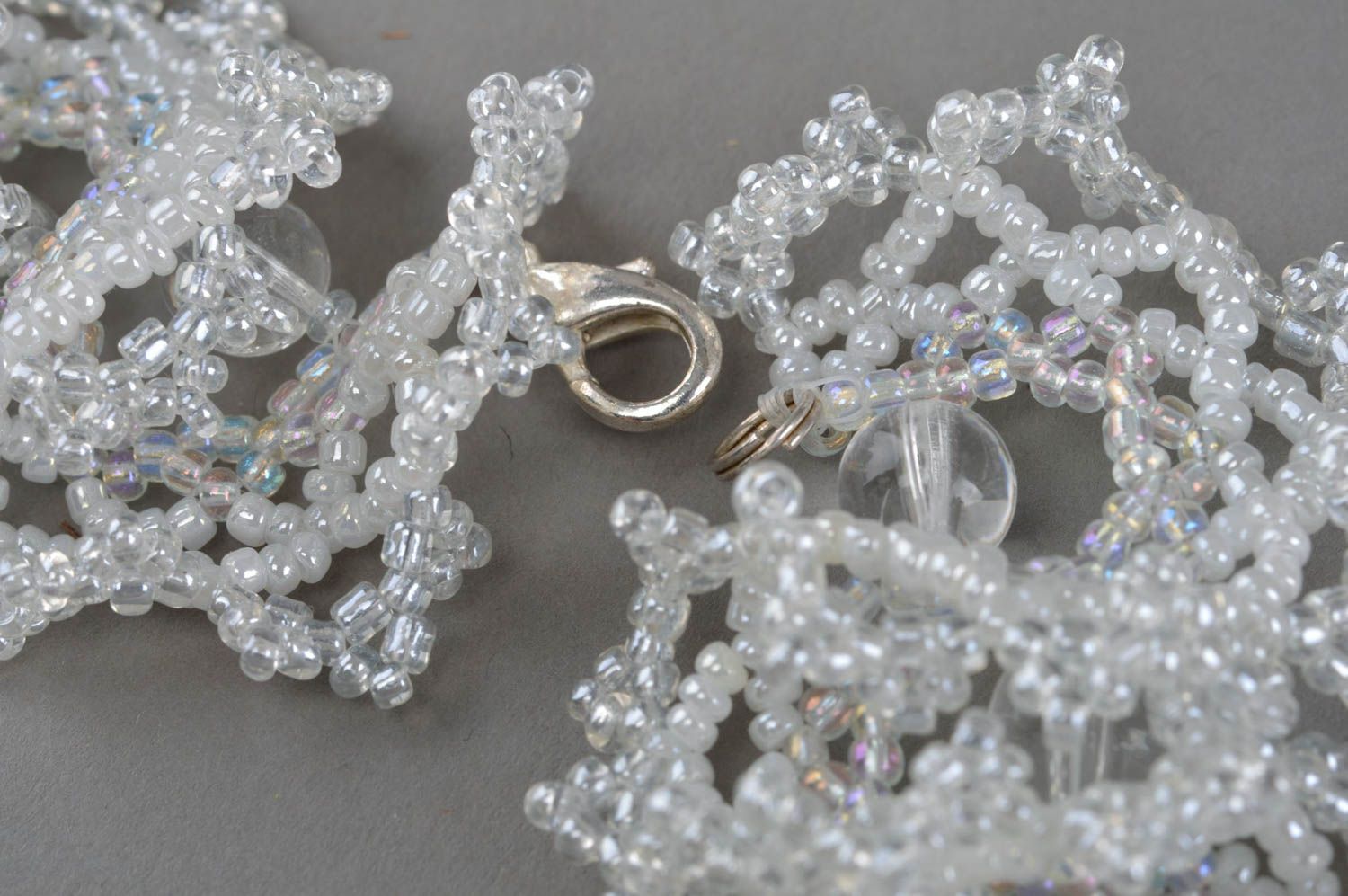 Designer handgemachtes Collier aus Glasperlen und Perlen schön ajour grell toll foto 5