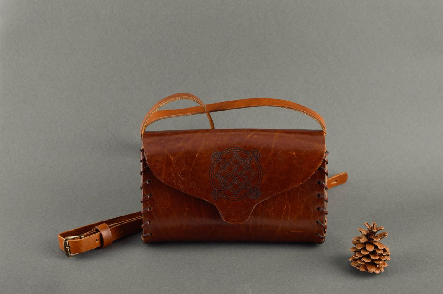 Unusual handmade leather bag leather goods shoulder bag fashion trends photo 1