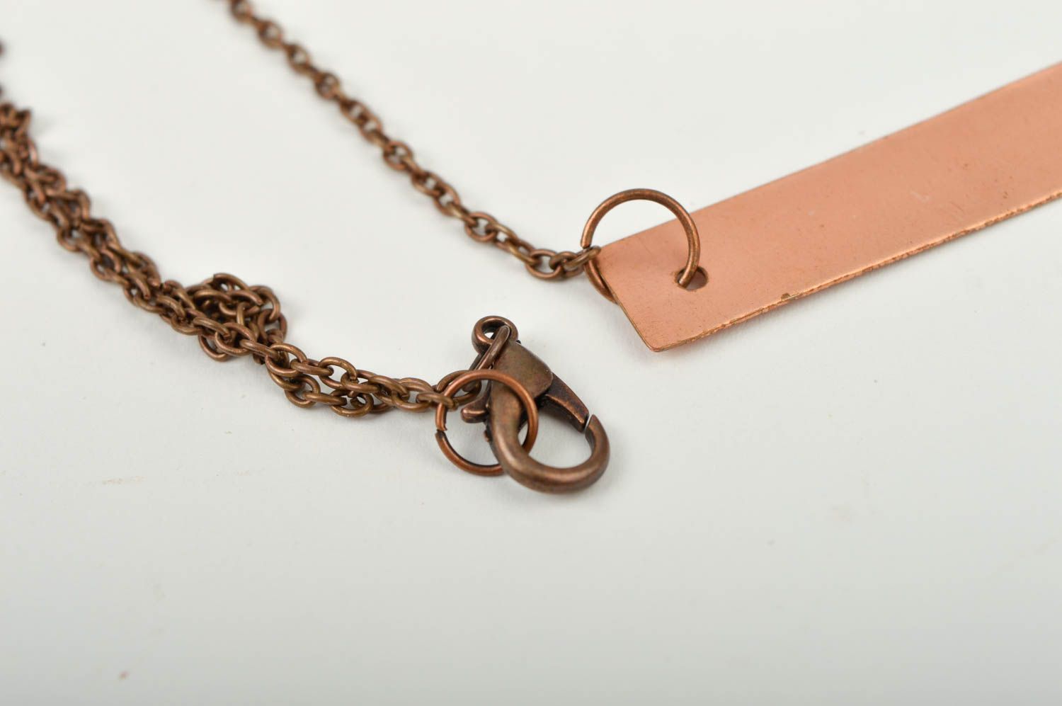 Handmade copper accessory stylish unusual pendant beautiful jewelry gift photo 5
