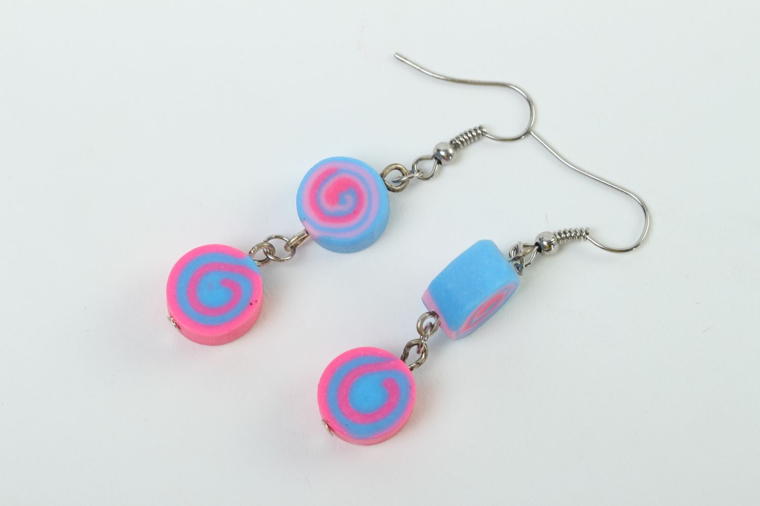 Handmade bright cute earrings designer polymer clay jewelry earrings with charms photo 2