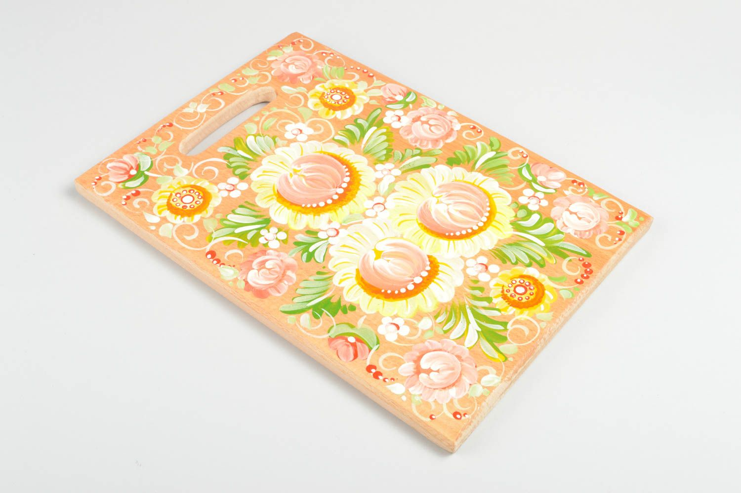 Цветочная разделочная доска ручной работы деревянная доска кухонный аксессуар фото 3