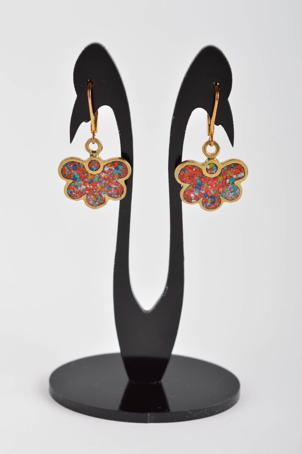 Handmade unusual metal earrings cute dangling earrings female accessory photo 2