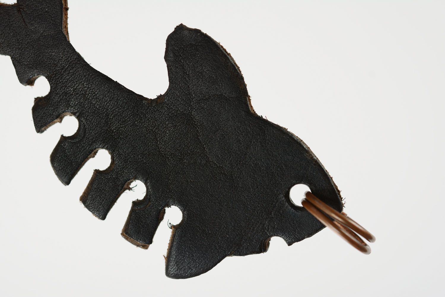 Leather keychain in the shape of shark photo 4