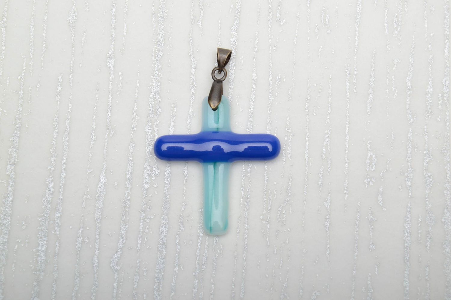 Fused glass pendant Water and Sky photo 1