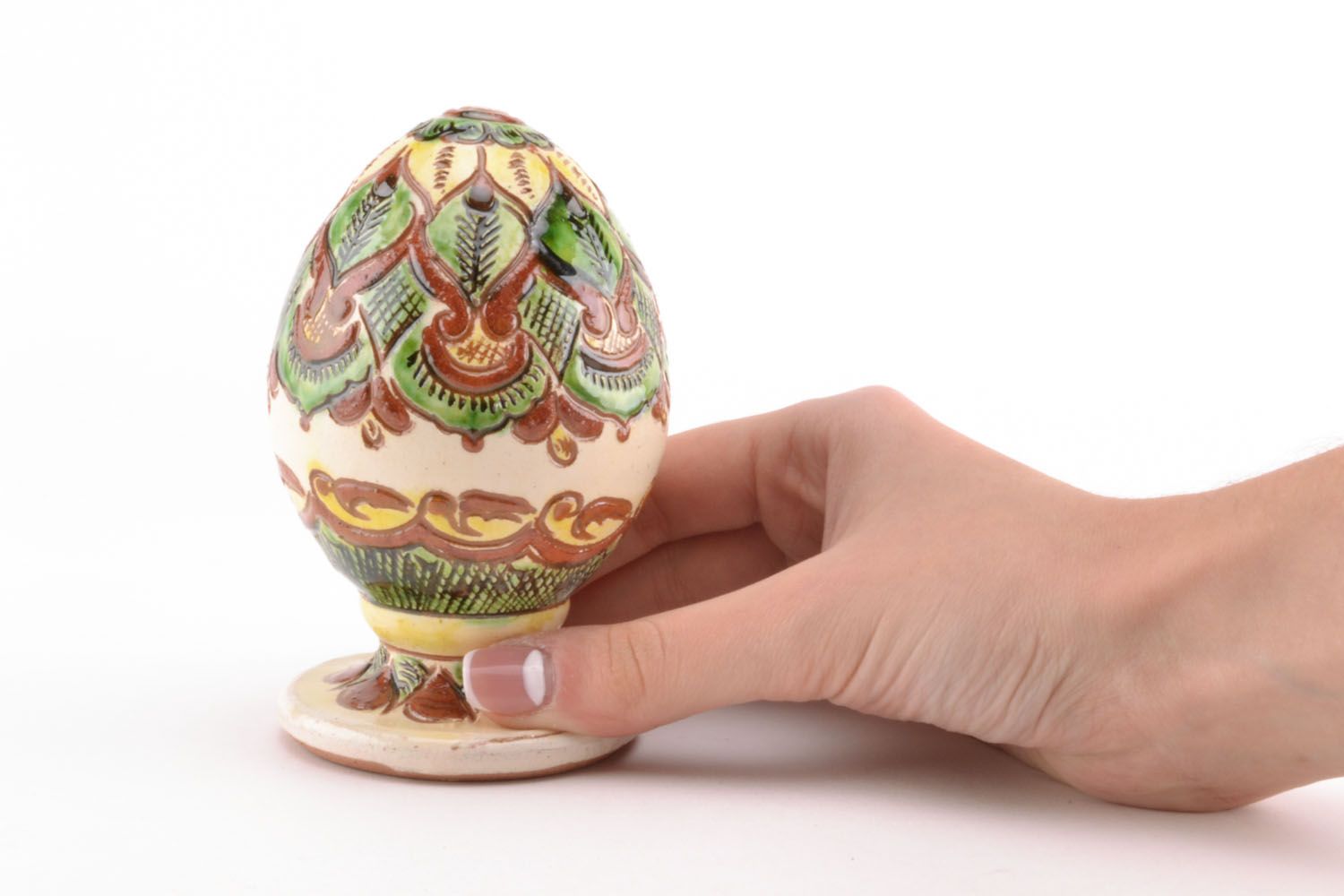 Painted ceramic egg photo 3